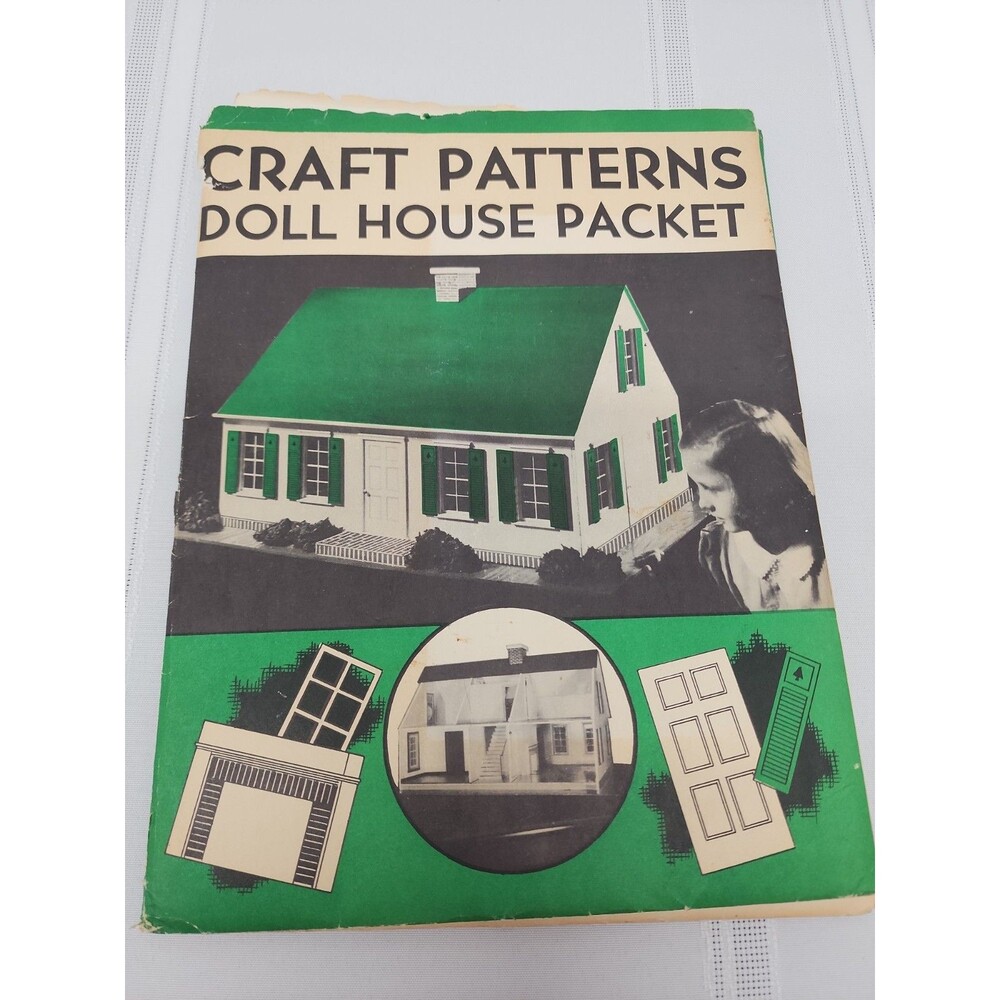 VTG 1958 A. Neely Hall Craft Patterns Cape Cod Doll House Packet How To Manual